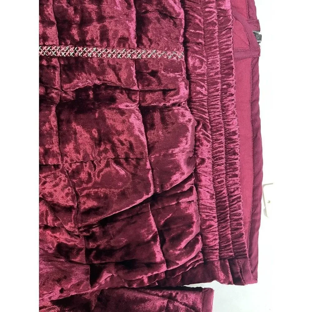 Free People x Anna Sui Rose Garden Velvet Embroidery Dolman Quilted Jacket New M